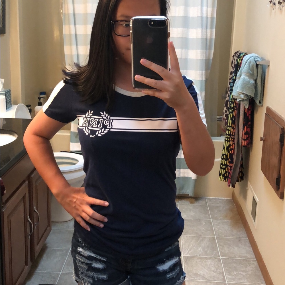 VS Pink Ringer Tee